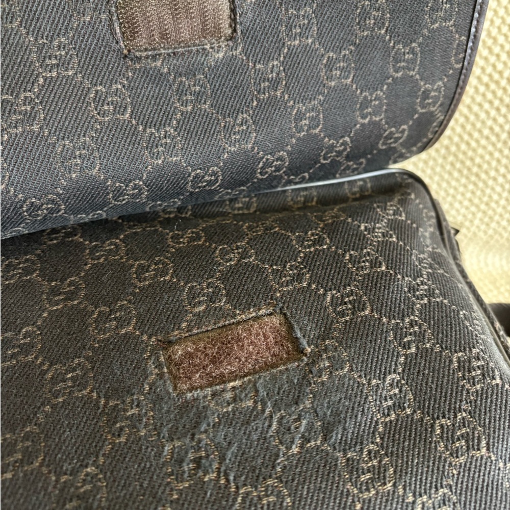 Gucci Dark Brown Canvas & Leather Messenger Bag - Picture 12 of 14